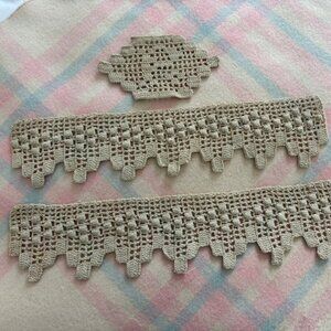 Antique Vintage Crochet Trim Edging Lot of 3